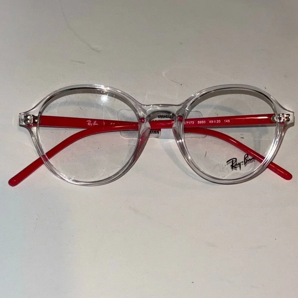 NEW Ray Ban 7173 5950 49 20 145 pink/clear glasses Rx w/case